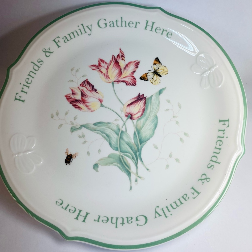 Lenox Butterfly Meadow White and Green Serving Dish/Platter
